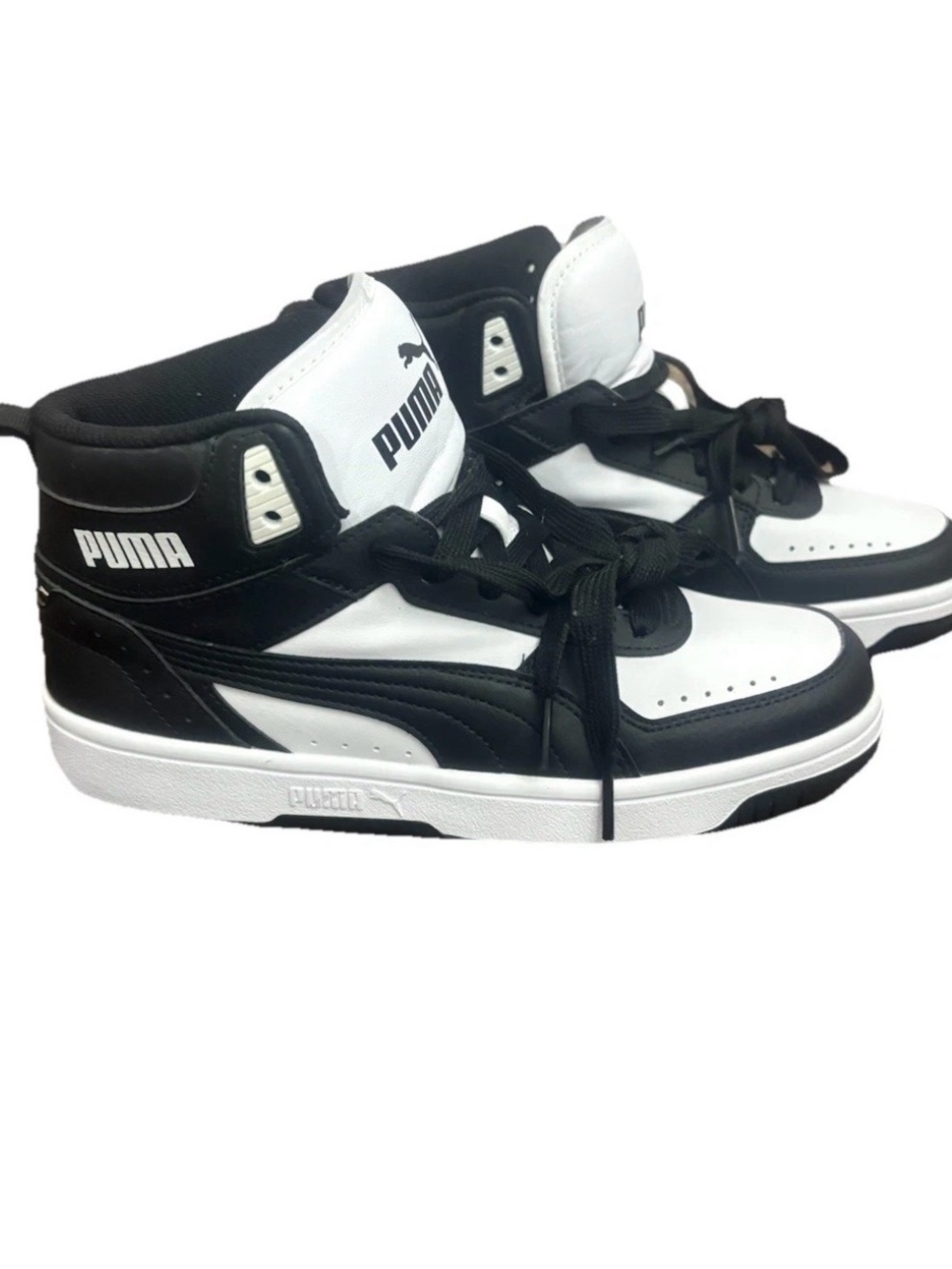 Puma Rebound LayUp Mid Sneakers Black White Size US 5.5 EU 37.5 New Without Box